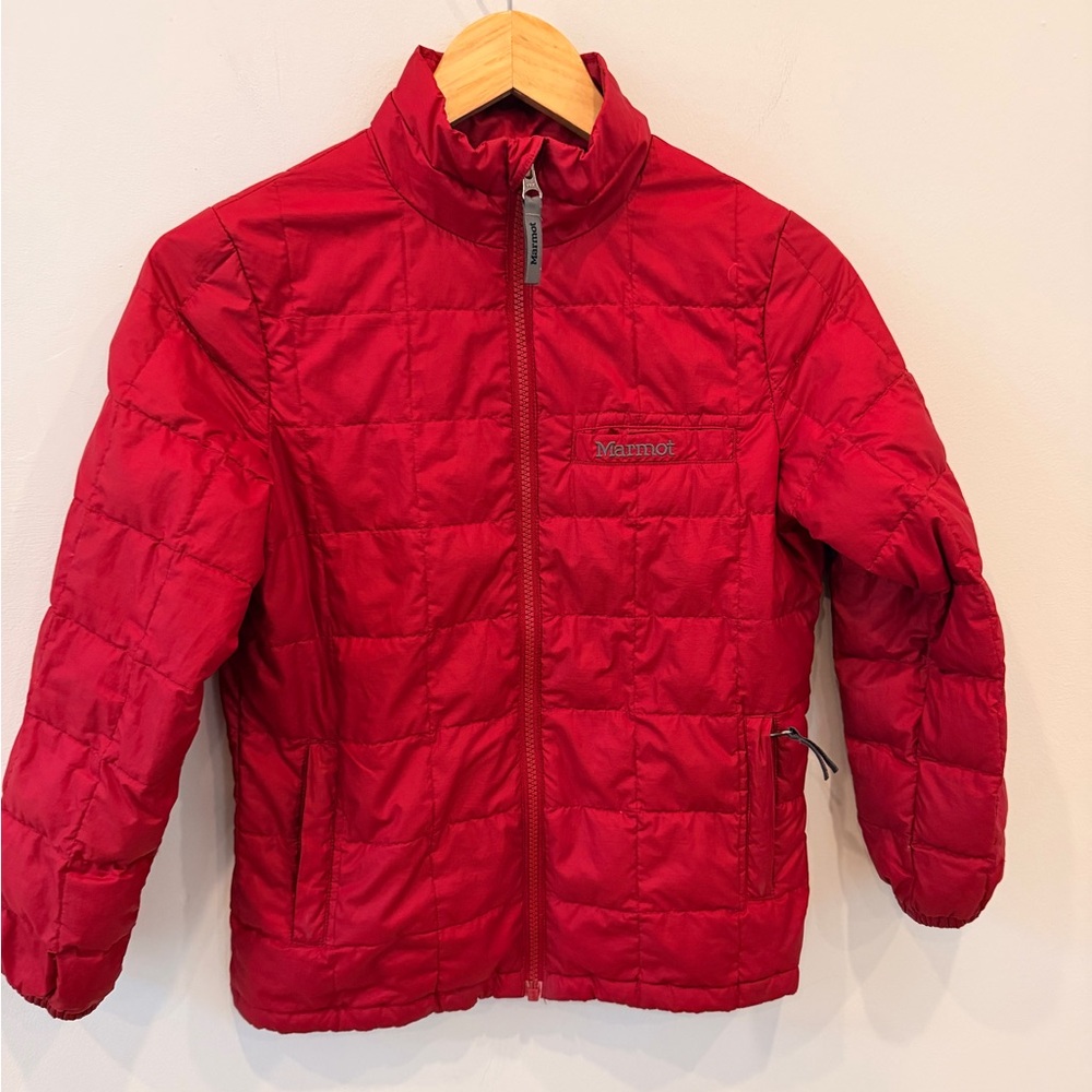Marmot Kids Medium Puffer Jacket Red Full‎ Zip Lightweight Insulated